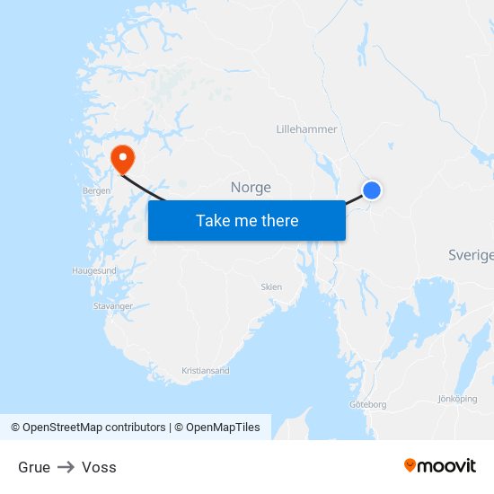 Grue to Voss map