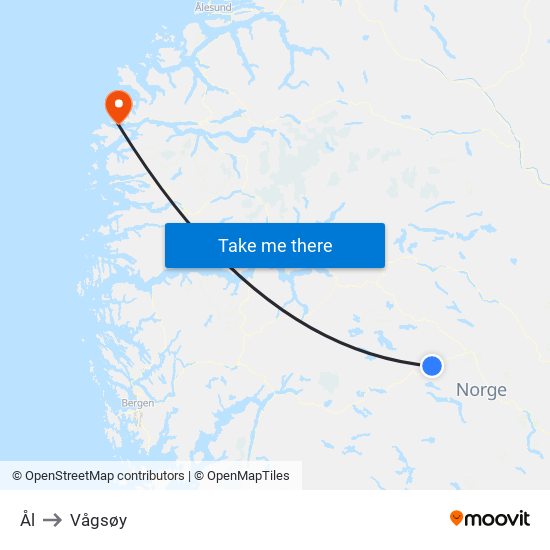 Ål to Vågsøy map