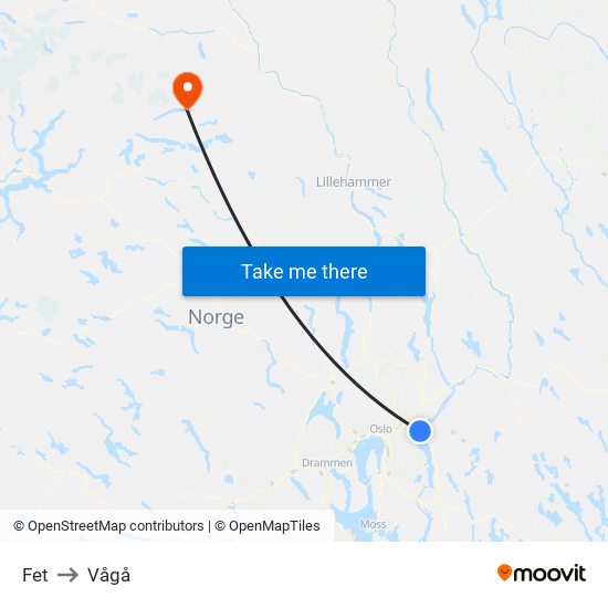 Fet to Vågå map