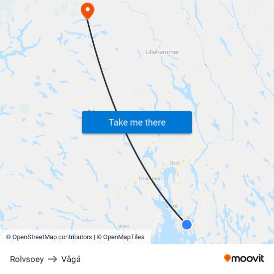 Rolvsoey to Vågå map