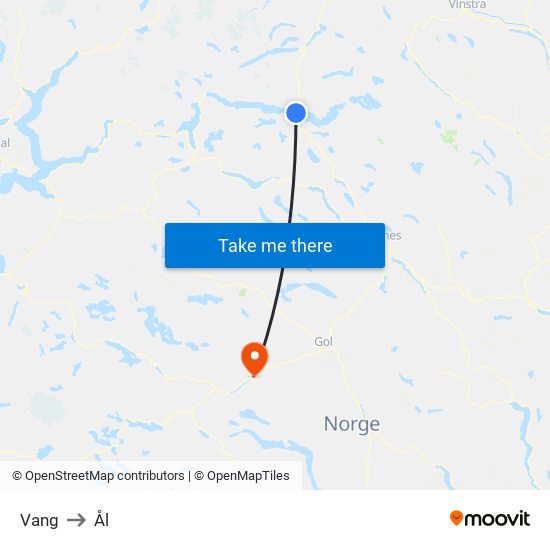 Vang to Ål map