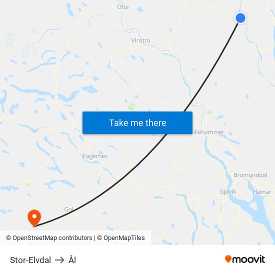 Stor-Elvdal to Ål map