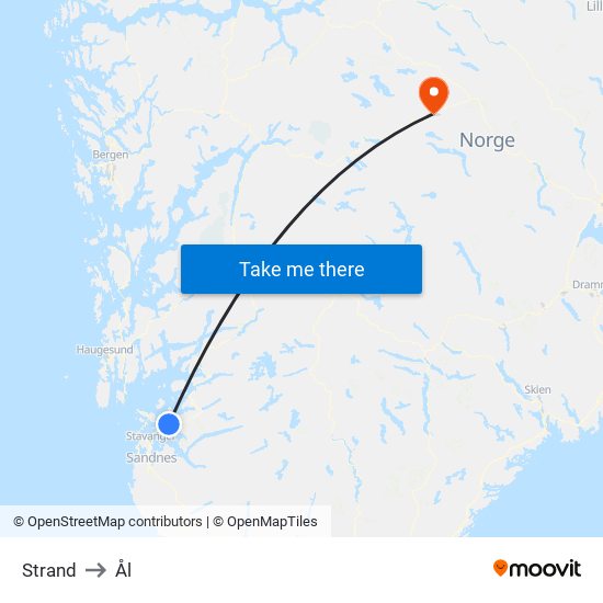 Strand to Ål map