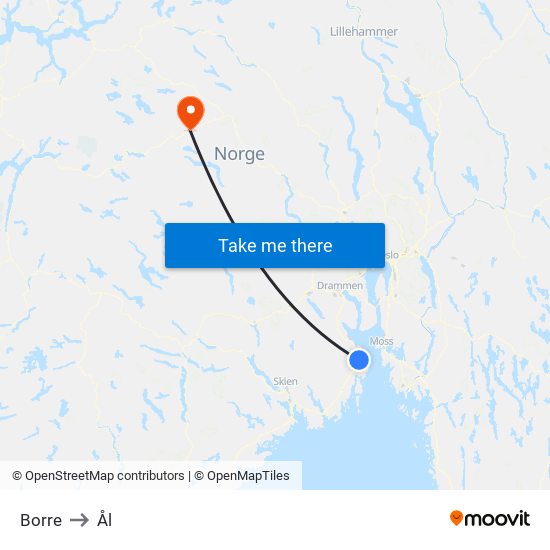 Borre to Ål map