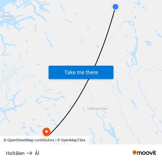 Holtålen to Ål map