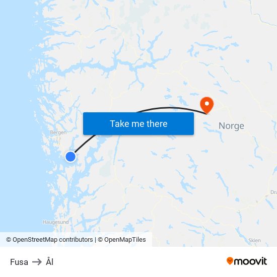 Fusa to Ål map