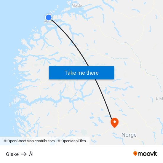 Giske to Ål map