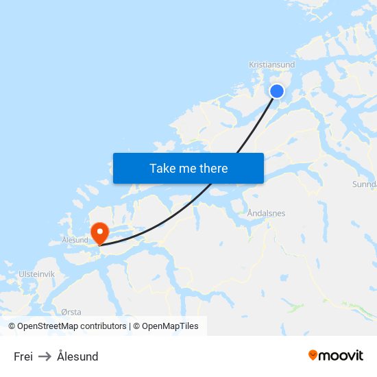 Frei to Ålesund map
