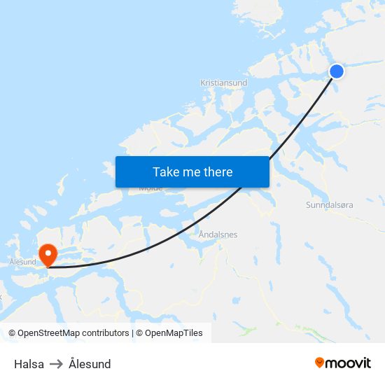 Halsa to Ålesund map