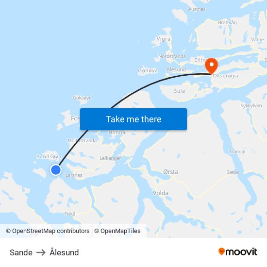 Sande to Ålesund map