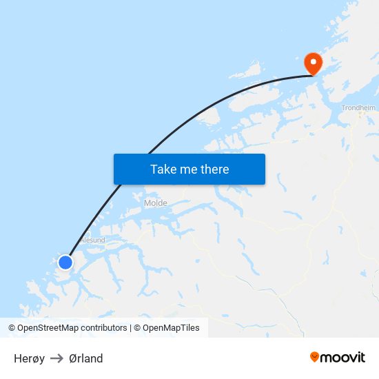 Herøy to Ørland map