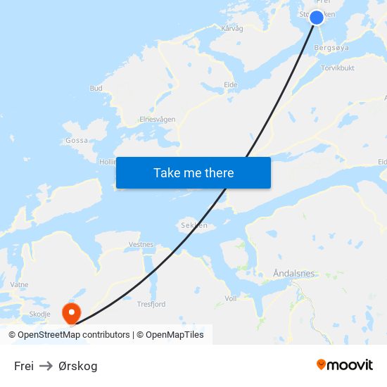 Frei to Ørskog map