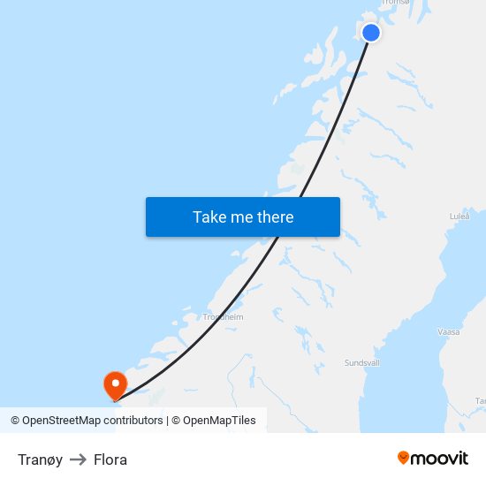 Tranøy to Flora map