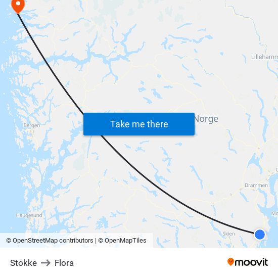 Stokke to Flora map