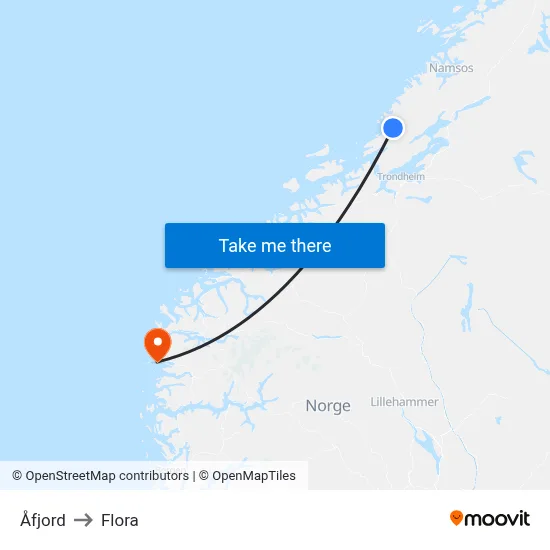 Åfjord to Flora map