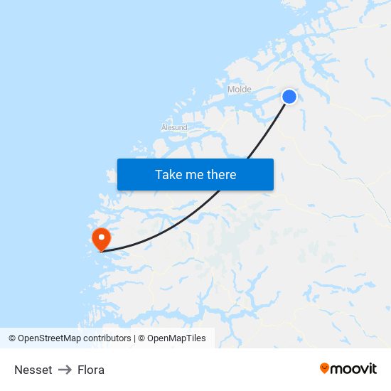 Nesset to Flora map