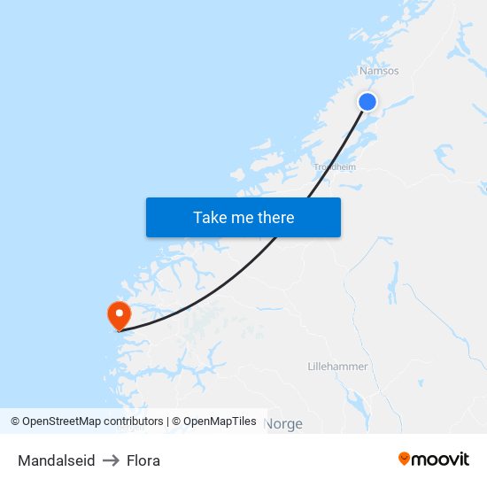 Mandalseid to Flora map