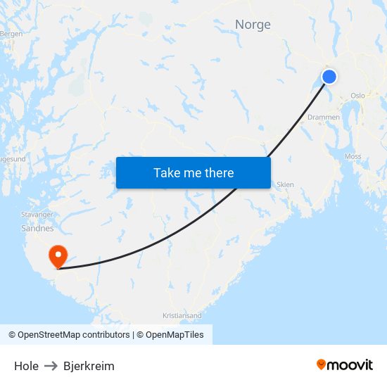 Hole to Bjerkreim map