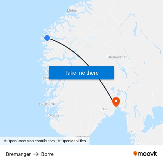 Bremanger to Borre map