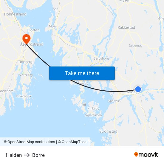 Halden to Borre map
