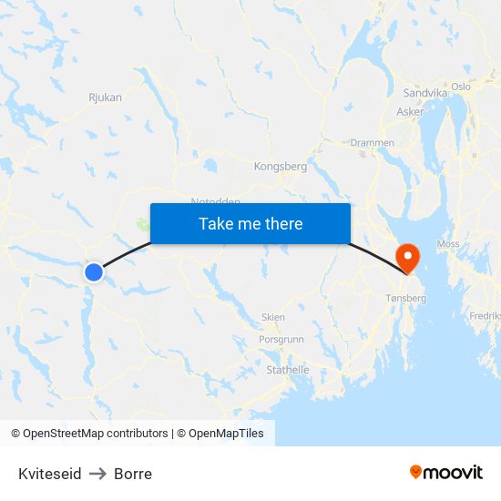 Kviteseid to Borre map