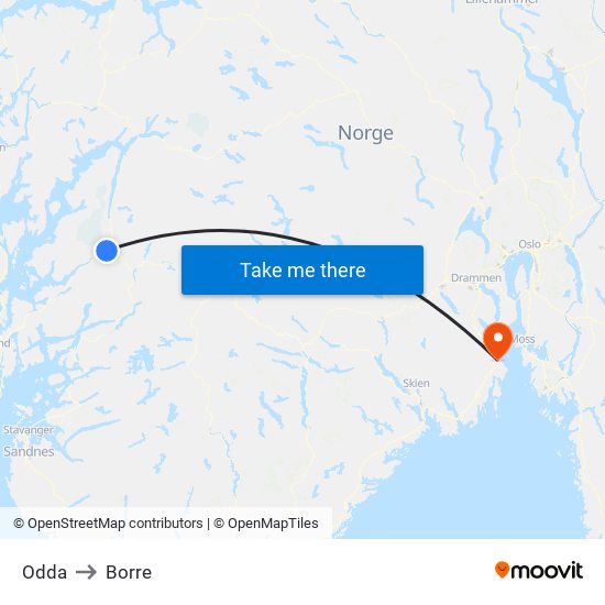 Odda to Borre map