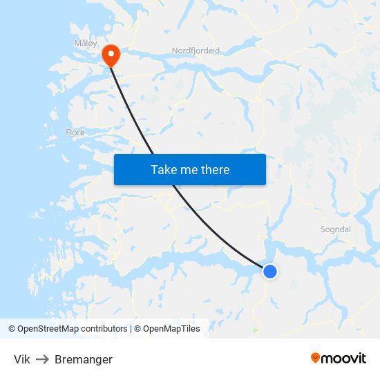 Vik to Bremanger map