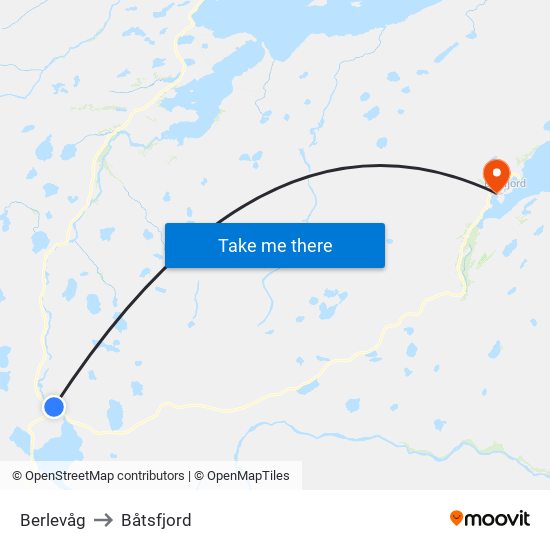 Berlevåg to Båtsfjord map