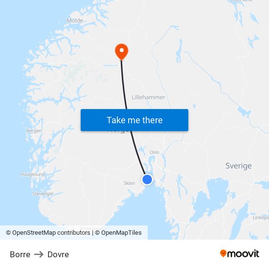 Borre to Dovre map