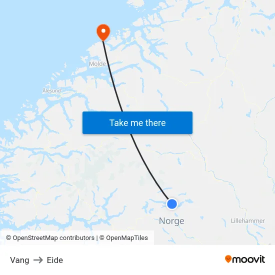 Vang to Eide map