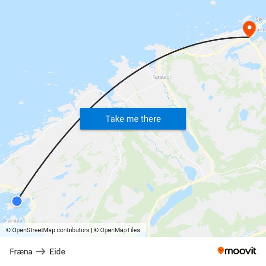 Fræna to Eide map