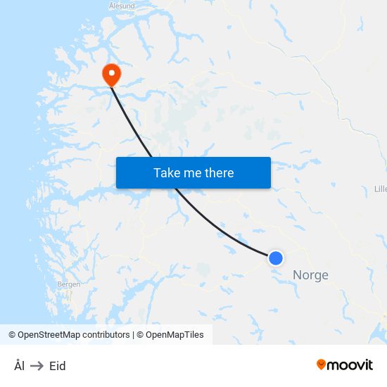 Ål to Eid map