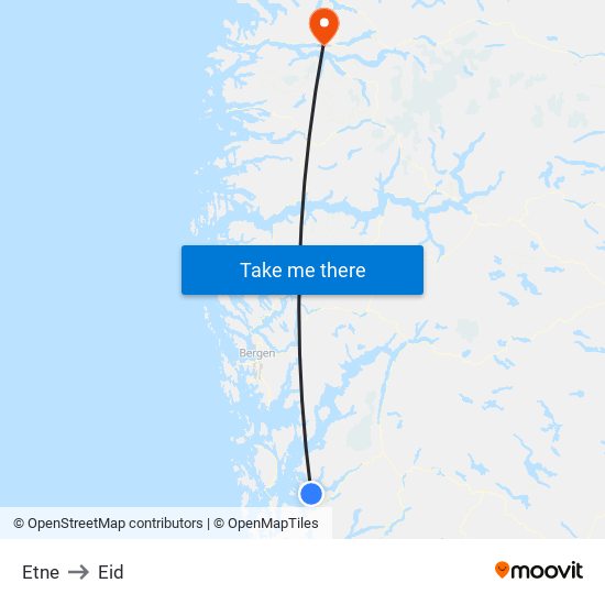 Etne to Eid map