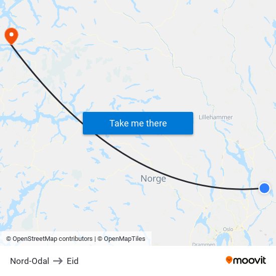 Nord-Odal to Eid map