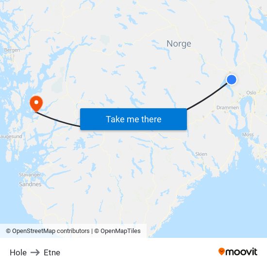 Hole to Etne map