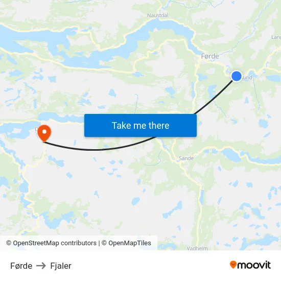 Førde to Fjaler map