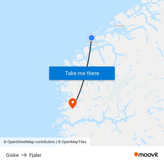 Giske to Fjaler map