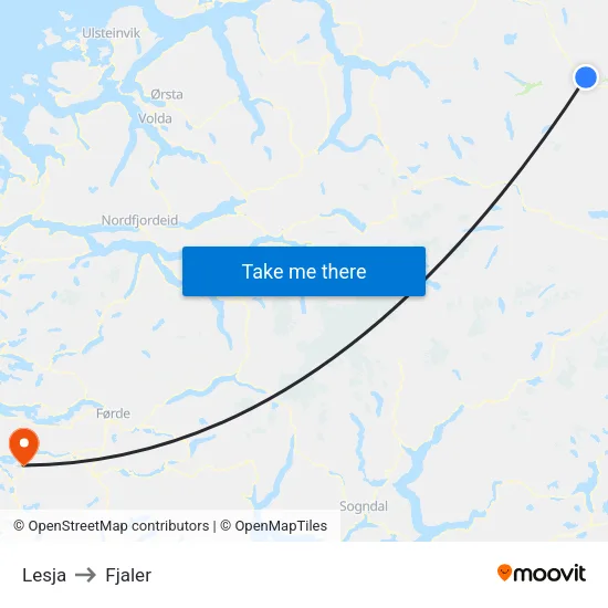 Lesja to Fjaler map