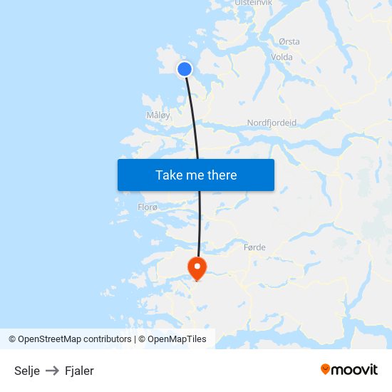 Selje to Fjaler map