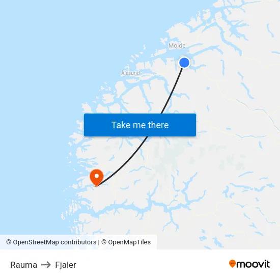 Rauma to Fjaler map