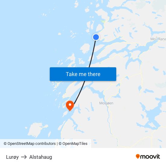 Lurøy to Alstahaug map