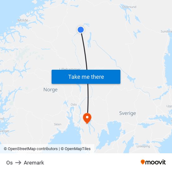 Os to Aremark map