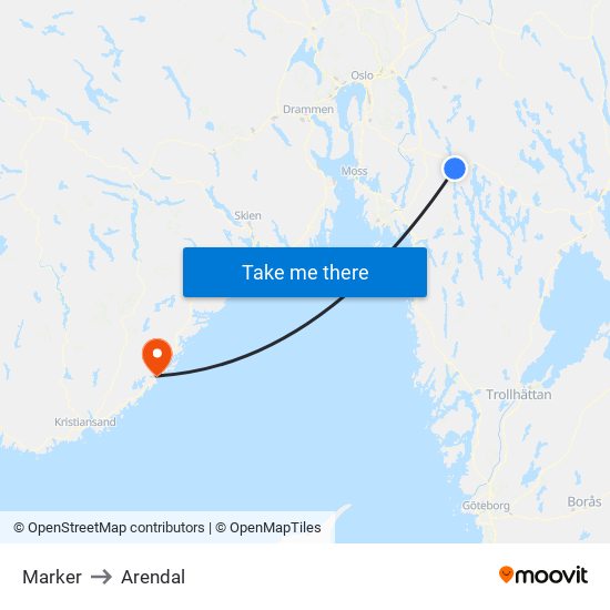 Marker to Arendal map