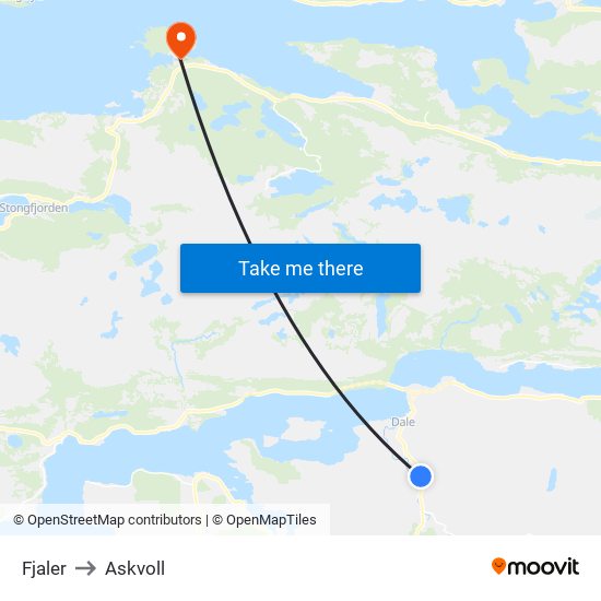 Fjaler to Askvoll map