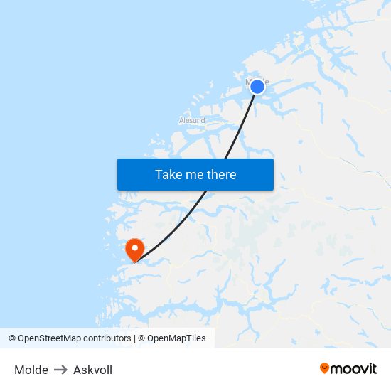 Molde to Askvoll map