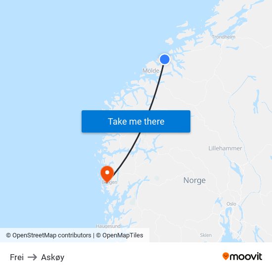 Frei to Askøy map