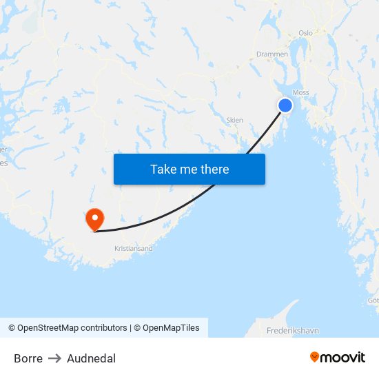 Borre to Audnedal map