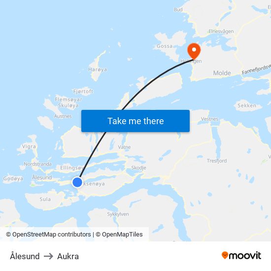 Ålesund to Aukra map