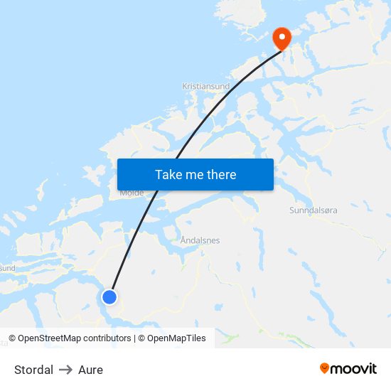 Stordal to Aure map