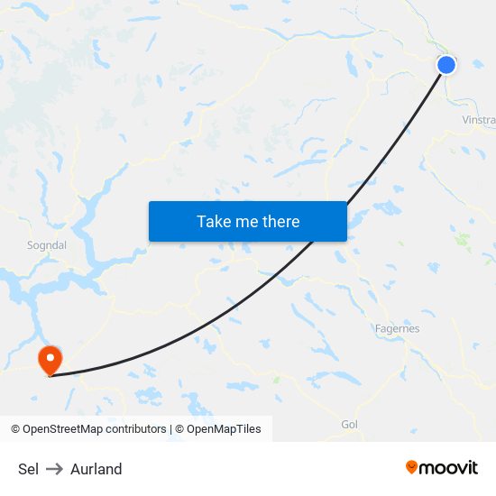 Sel to Aurland map